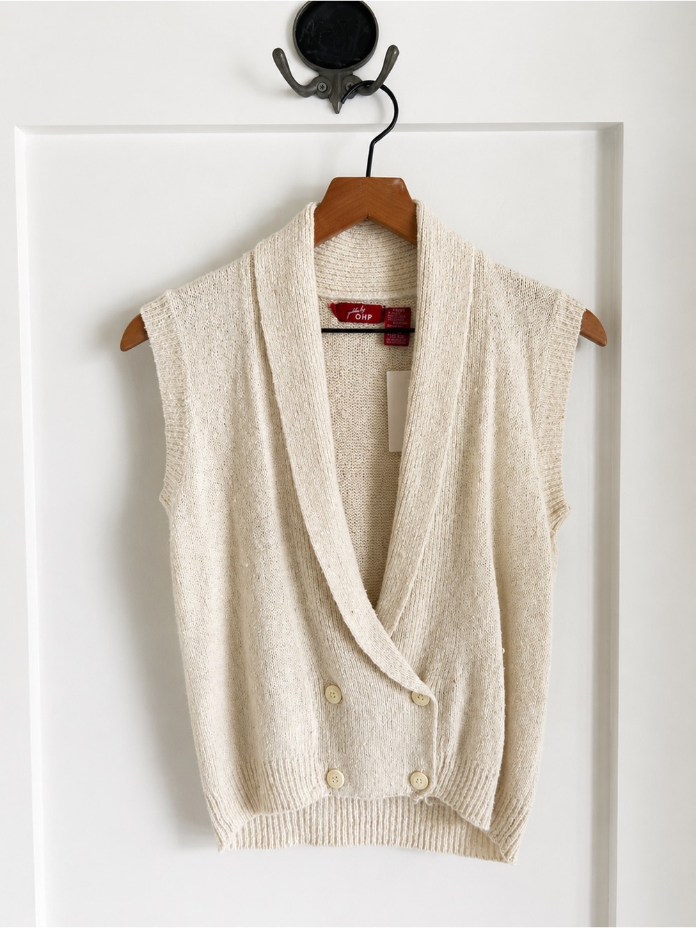 Silk Blend Sweater Vest | Angora Blend Shawl Collar  | Vintage Layering Piece